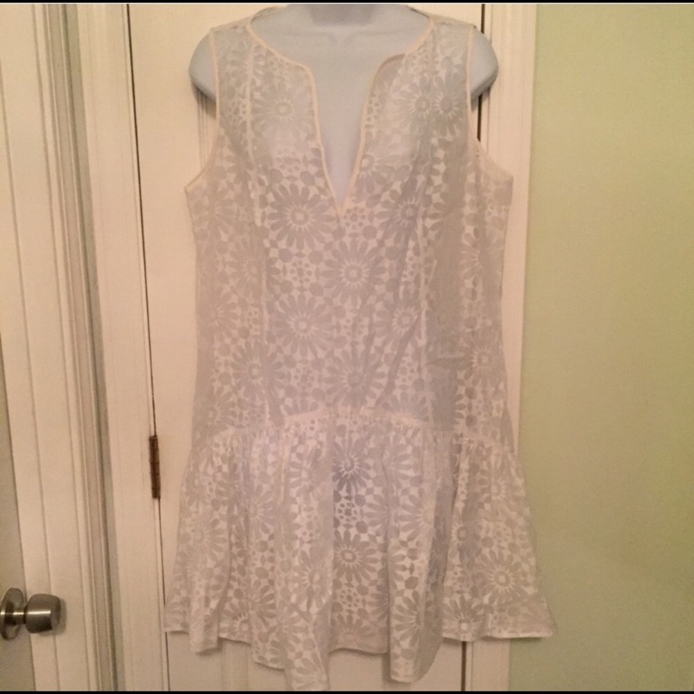 Elizabeth and James sheer white dress large